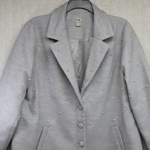 Chico's Faux Pearl Embellished Coat - NWOT